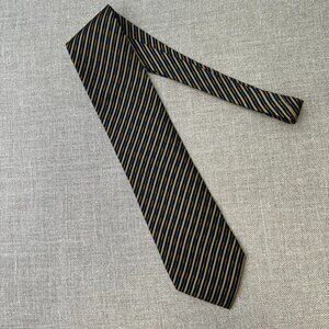 Daniel Tie Men Woven Silk Stripe 59.x4 Work Classic Gold Hand Made Party Core No